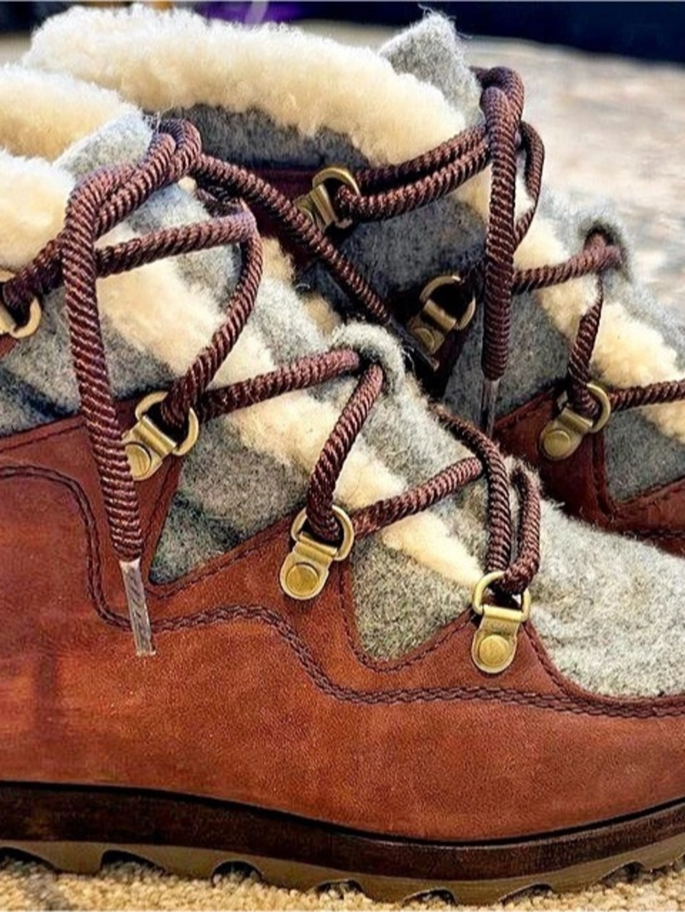 Sorel Explorer Joan Winter Boot in Brown & Cream